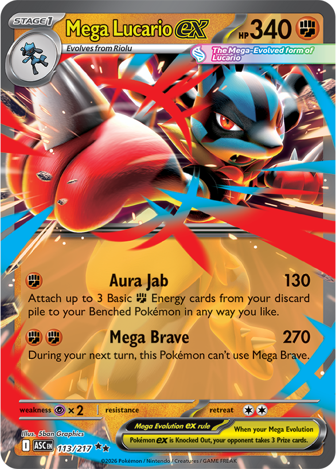 (#113/217) Mega Lucario ex [Mega Evolutions: Ascended Heroes]
