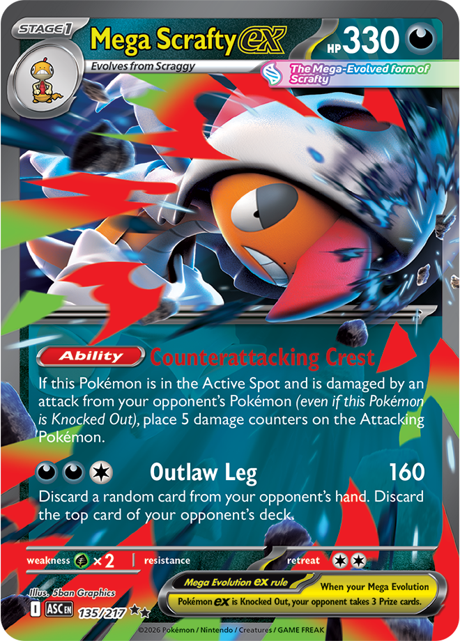 (#135/217) Mega Scrafty ex [Mega Evolutions: Ascended Heroes]