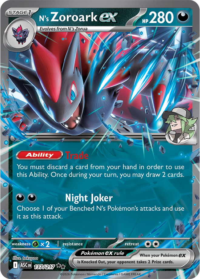 (#137/217) N's Zoroark ex [Mega Evolutions: Ascended Heroes]