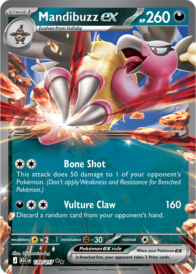 (#139/217) Mandibuzz ex [Mega Evolutions: Ascended Heroes]