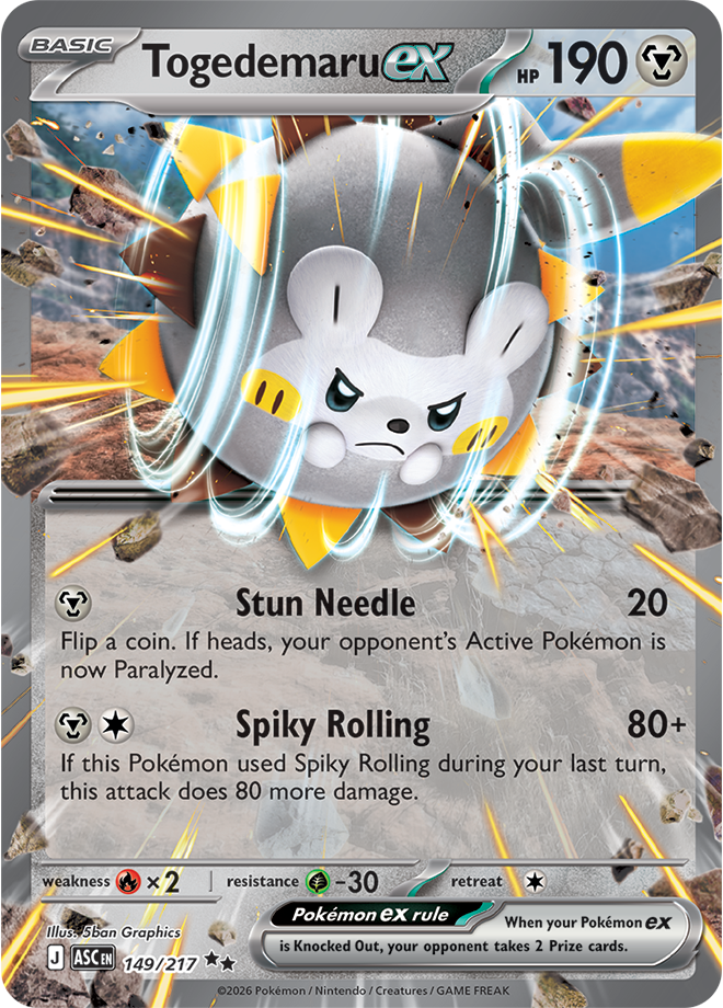 (#149/217) Togedemaru ex [Mega Evolutions: Ascended Heroes]