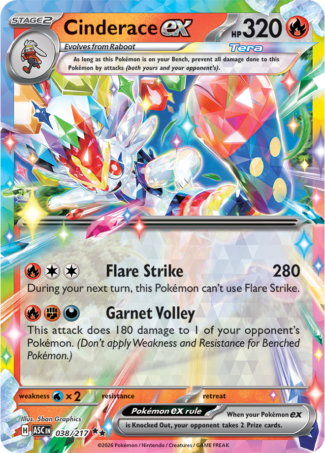(#038/217) Cinderace ex [Mega Evolutions: Ascended Heroes]
