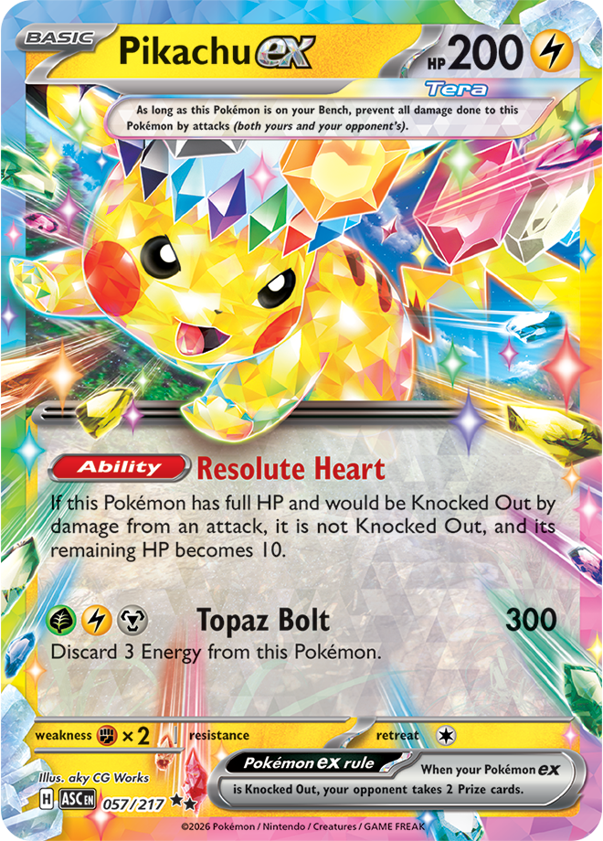 (#057/217) Pikachu ex [Mega Evolutions: Ascended Heroes]