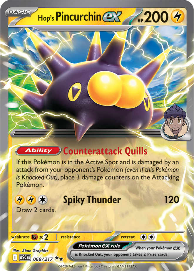(#068/217) Hop's Pincurchin ex [Mega Evolutions: Ascended Heroes]