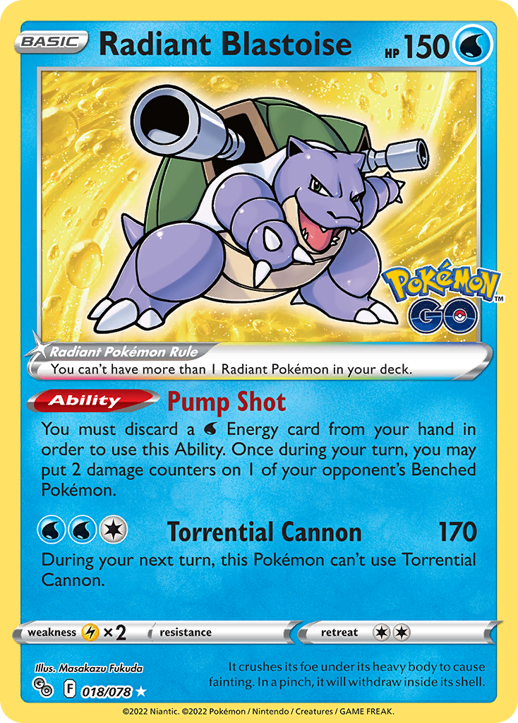 (#018/078) Radiant Blastoise - Holo [Pokemon GO]
