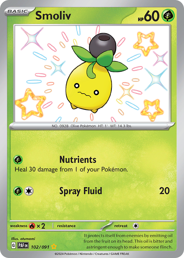 (#102/091) Smoliv - Holo [Paldean Fates]