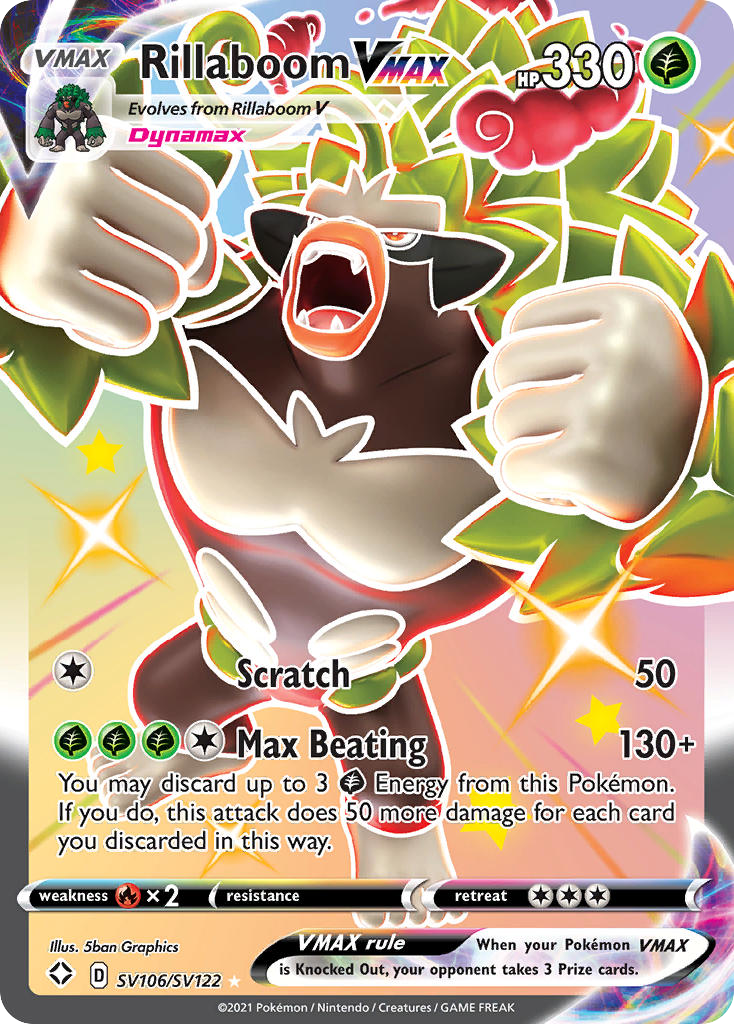 (#SV106/SV122) Rillaboom VMAX - Holo [Shining Fates Shiny Vault]