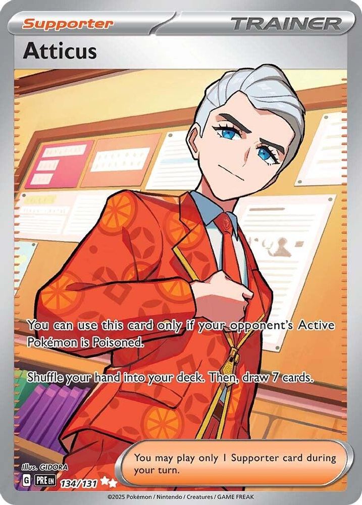 (#134/131) Atticus - Holo [Prismatic Evolutions]