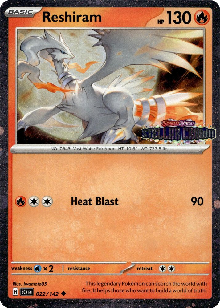 (#022/142) Reshiram (Stellar Crown Stamped) - Holo [Miscellaneous Cards & Products]