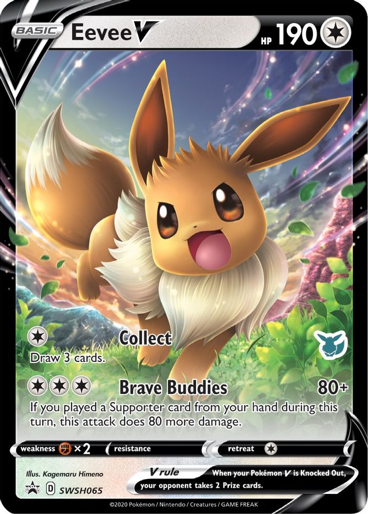 (#SWSH065) Eevee V (Eevee Stamped) - Holo [Battle Academy 2022]