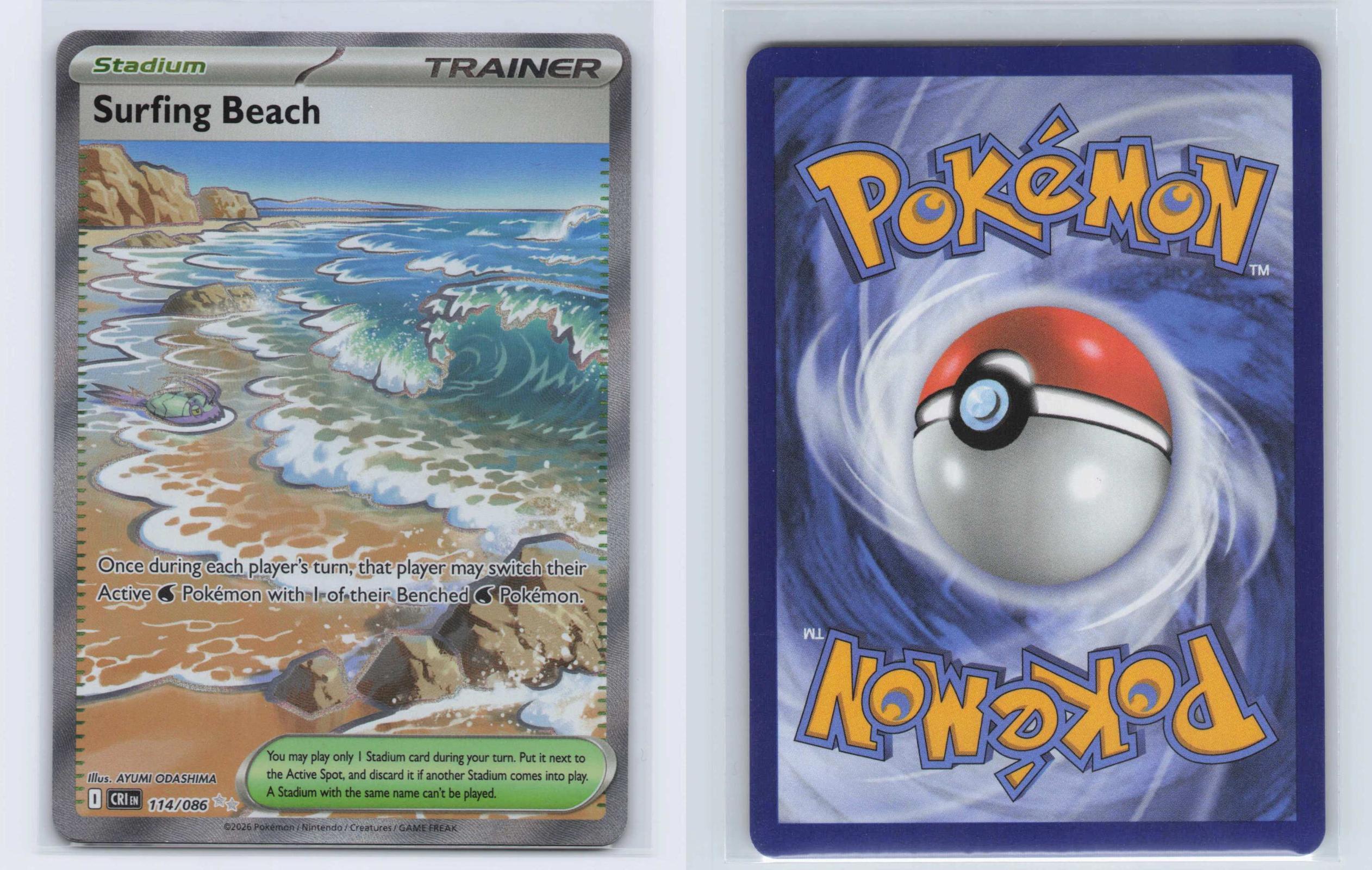 (#114/086) Surfing Beach - Holo [Chaos Rising]