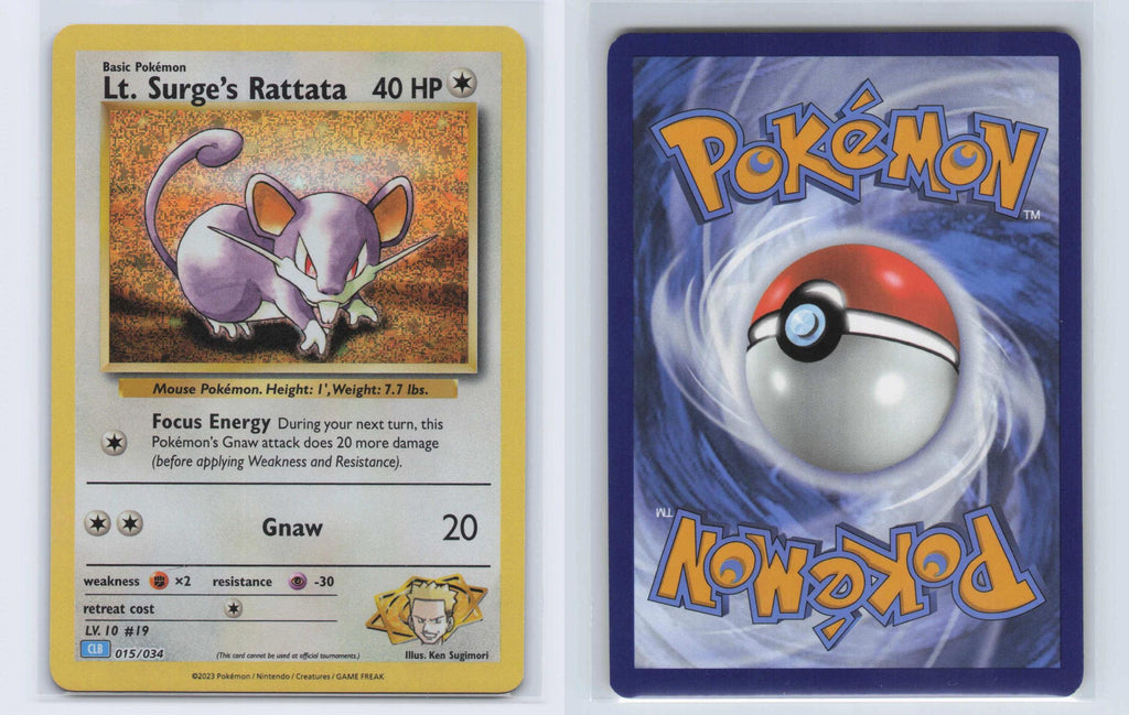 (#015/034) Lt. Surge's Rattata - Holo [Trading Card Game Classic]