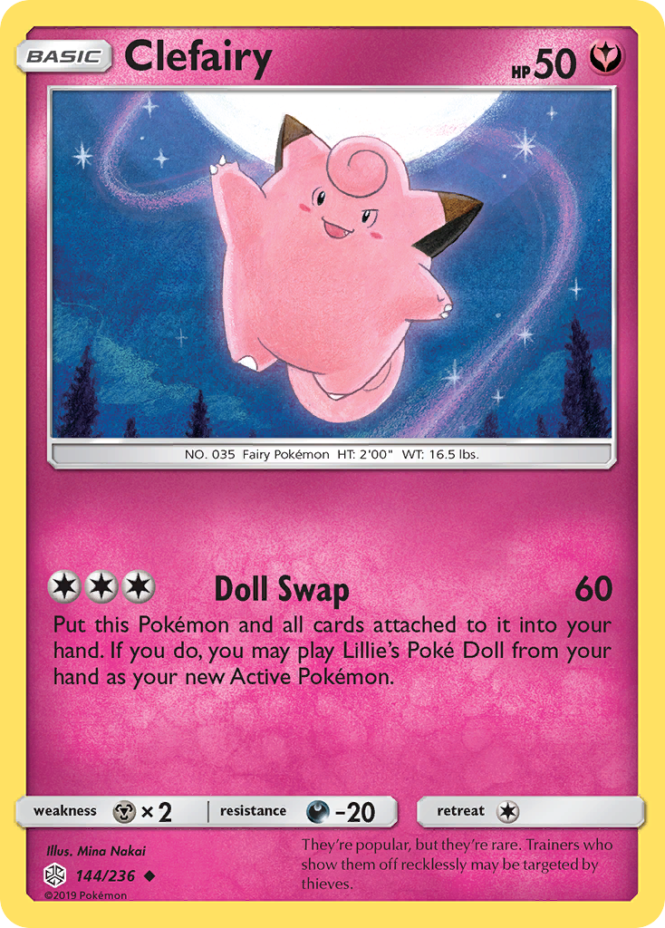 (#144/236) Clefairy - Reverse Holo [Cosmic Eclipse]