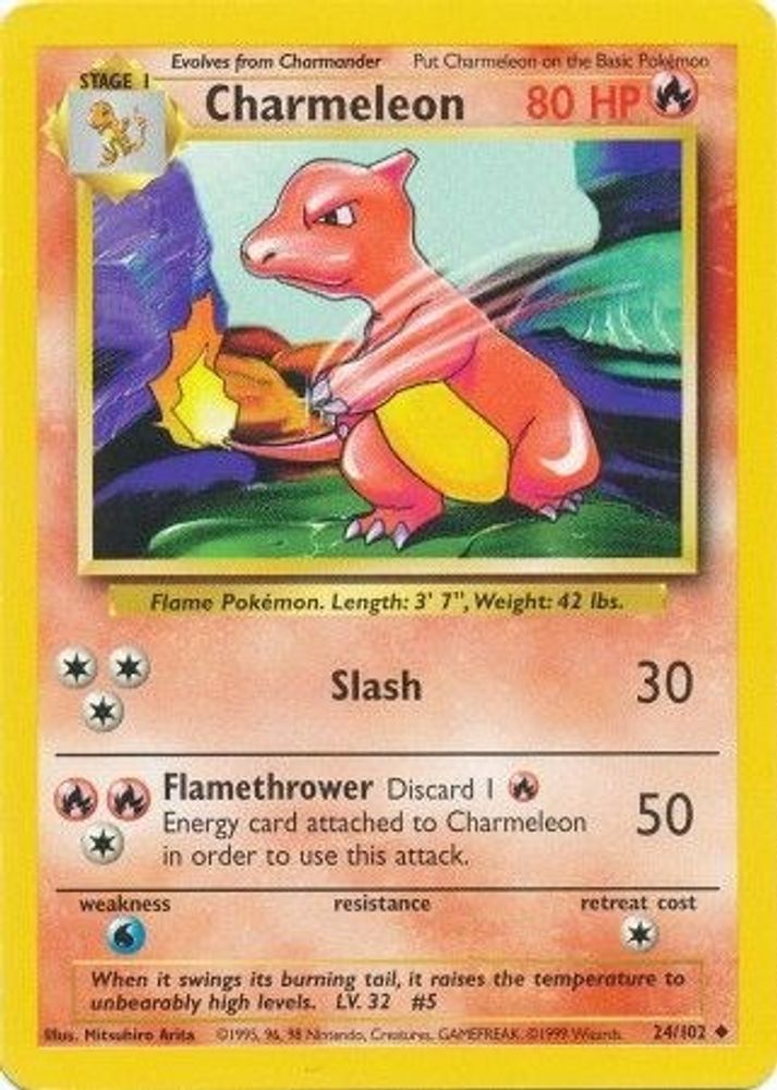 (#24/102) Charmeleon - Normal [Base Set Unlimited]