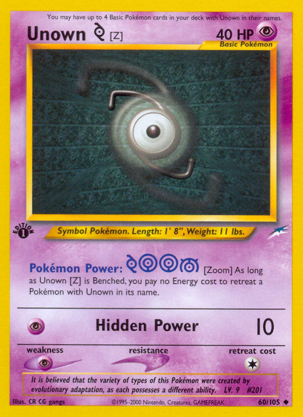 (#60/105) Unown [Z] - Unlimited [Neo Destiny]