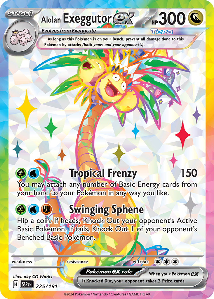 (#225/191) Alolan Exeggutor ex - Holo [Surging Sparks]
