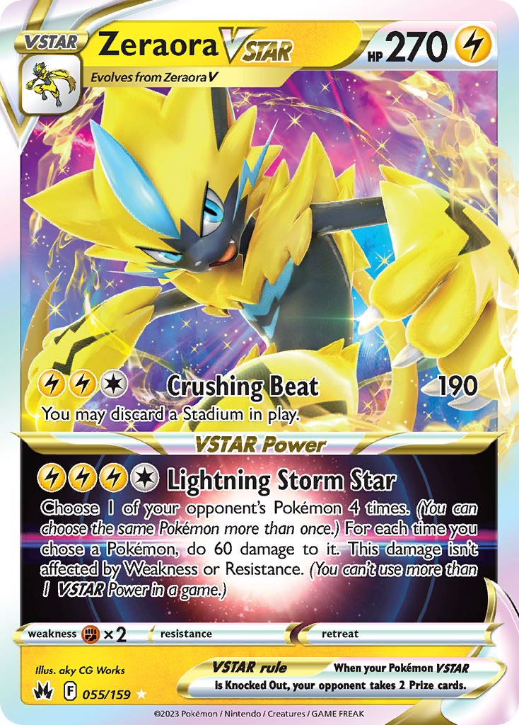 (#055/159) Zeraora VSTAR - Holo [Crown Zenith]