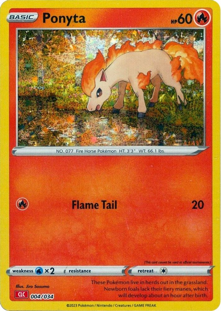 (#004/034) Ponyta - Holo [Trading Card Game Classic]