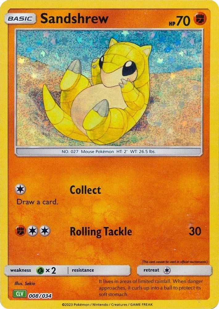 (#008/034) Sandshrew - Holo [Trading Card Game Classic]