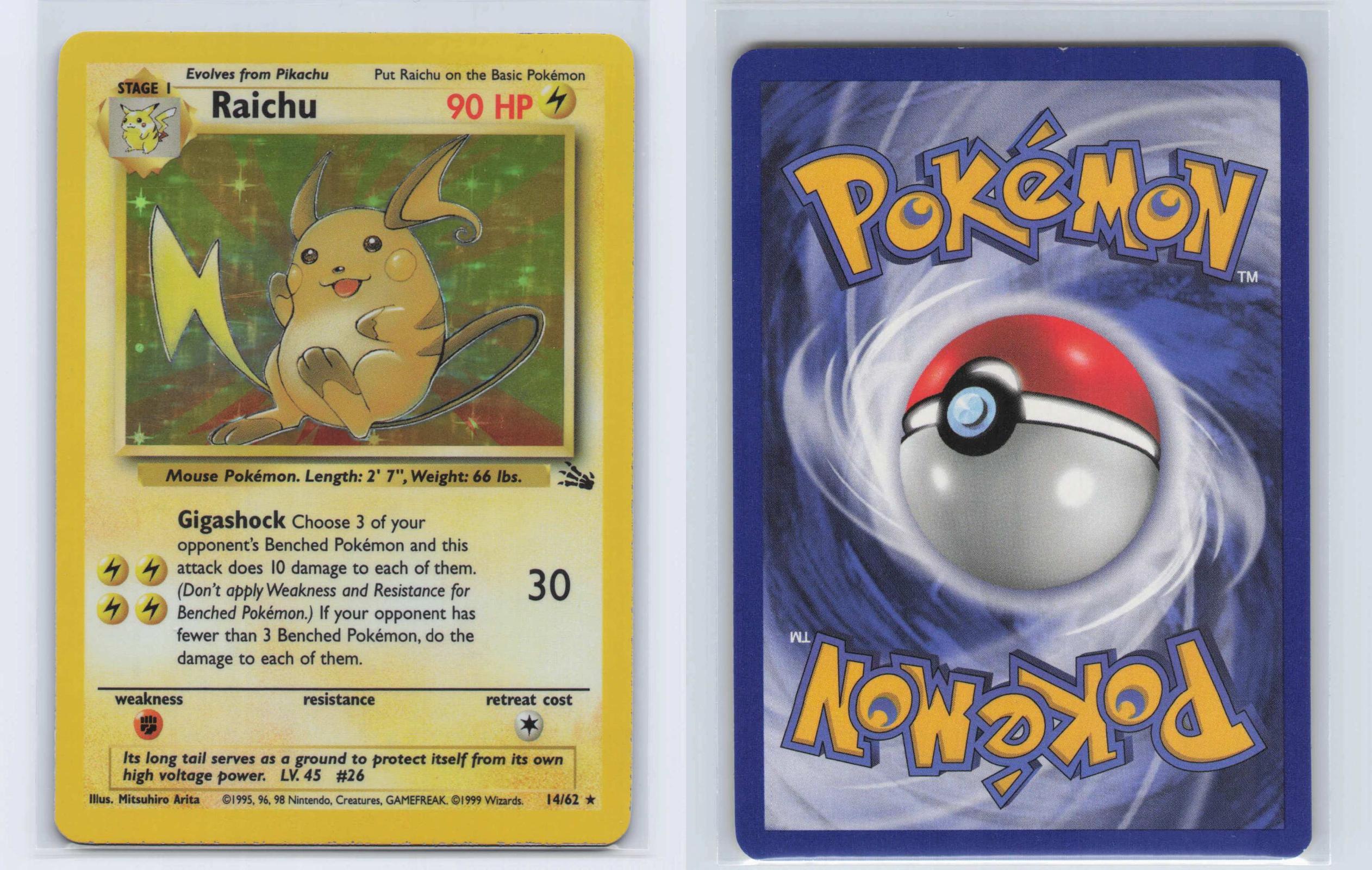 (#14/62) Raichu - Unlimited Holo [Fossil]
