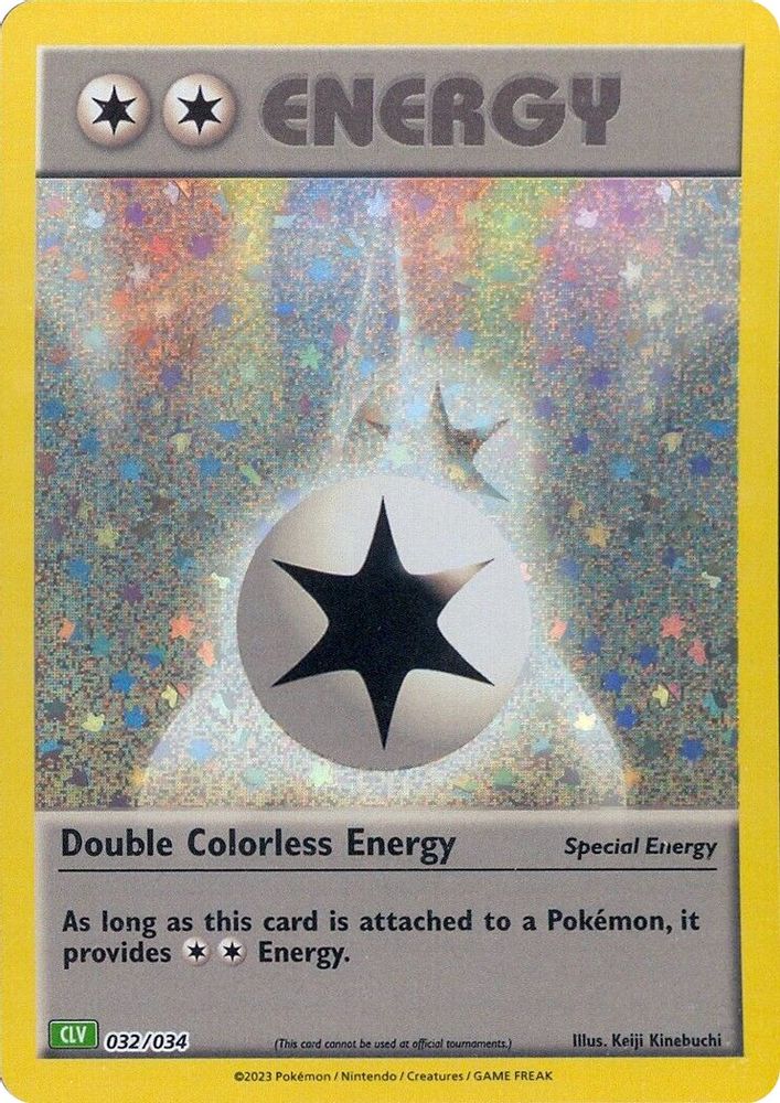 (#032/034) Double Colorless Energy (CLV) - Holo [Trading Card Game Classic]