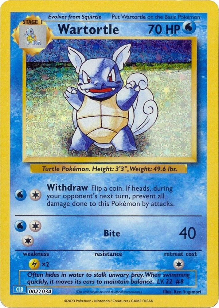 (#002/034) Wartortle - Holo [Trading Card Game Classic]