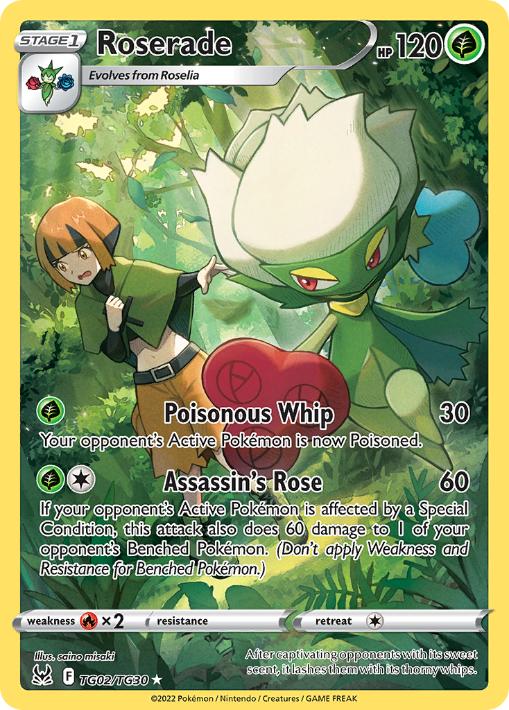 (#TG02/TG30) Roserade - Holo [Lost Origin Trainer Gallery]