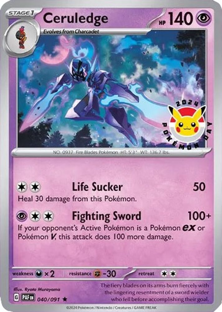 (#040/091) Ceruledge (Pokemon Day 2024) (Cosmos Holo) - Normal [Miscellaneous Cards & Products]