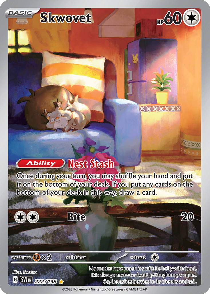 (#222/198) Skwovet - Holo [Scarlet & Violet]