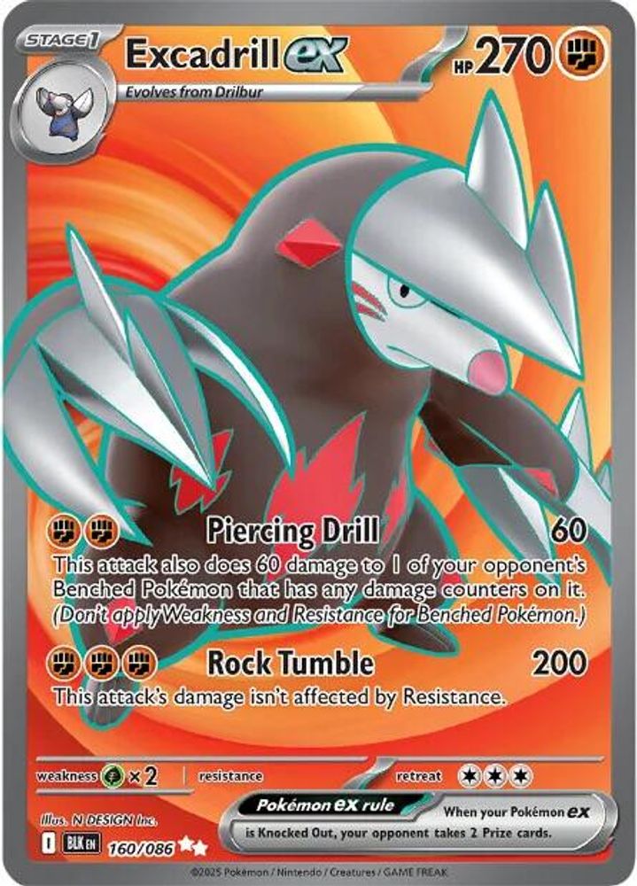 (#160/086) Excadrill ex - Holo [Black Bolt]