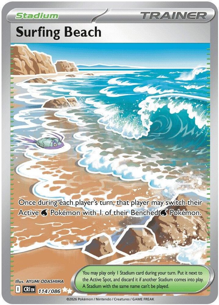 (#114/086) Surfing Beach - Holo [Chaos Rising]
