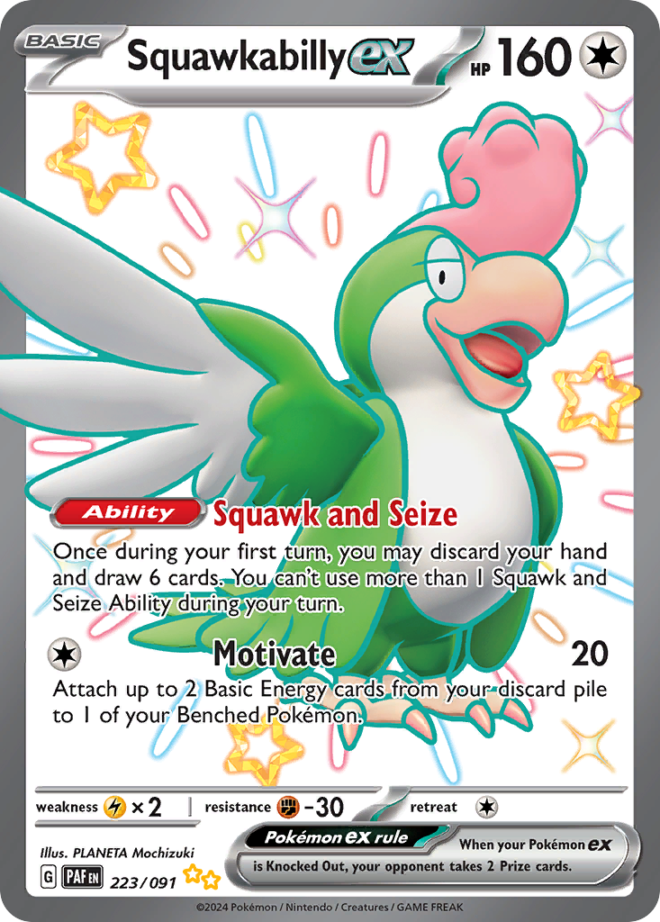(#223/091) Squawkabilly ex - Holo [Paldean Fates]