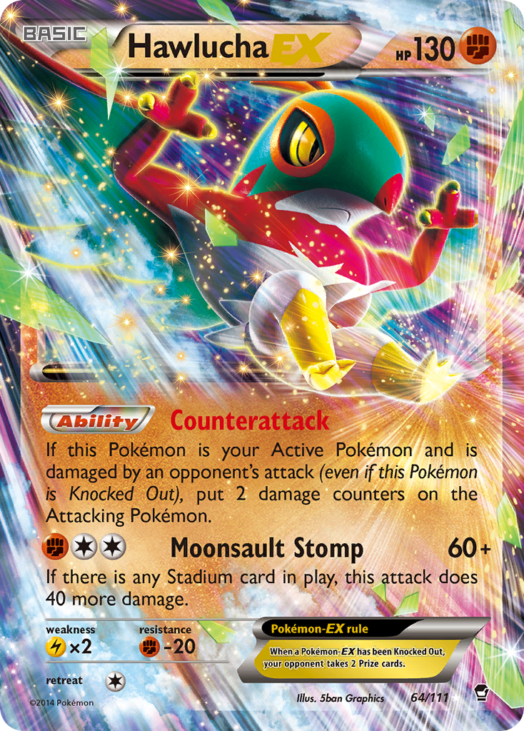 (#64/111) Hawlucha EX - Holo [Furious Fists]
