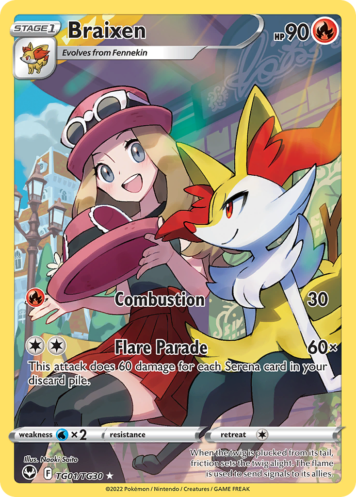 (#TG01/TG30) Braixen - Holo [Silver Tempest Trainer Gallery]