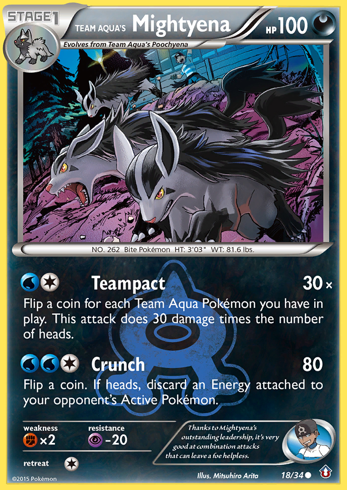 (#18/34) Team Aqua's Mightyena - Normal [Double Crisis]
