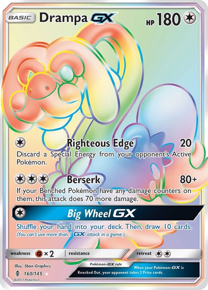 (#160/145) Drampa GX (Secret) - Holo [Guardians Rising]