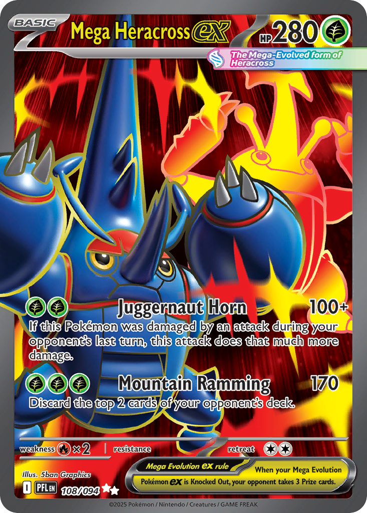(#108/094) Mega Heracross ex - Holo [Phantasmal Flames]