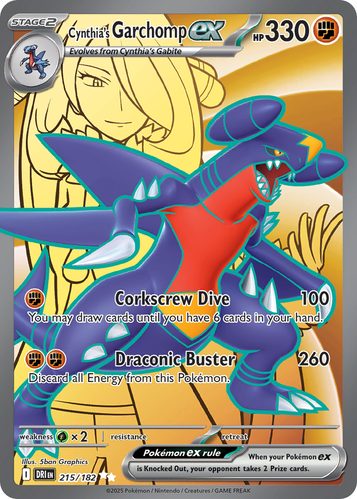 (#215/182) Cynthia's Garchomp ex - Holo [Destined Rivals]