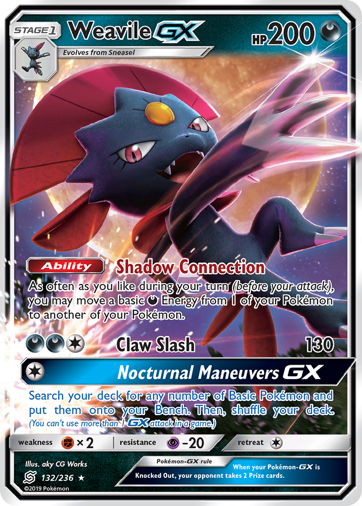 (#132/236) Weavile GX - Holo [Unified Minds]