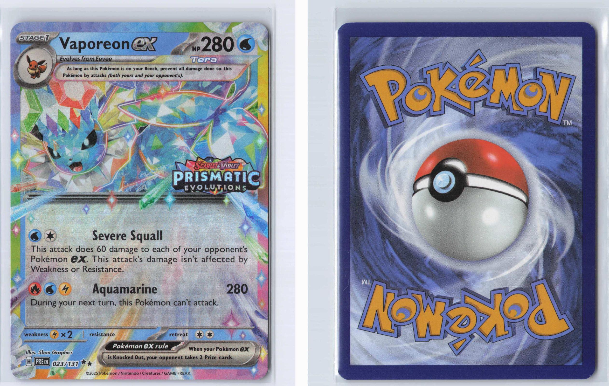 (#023/131) Vaporeon ex (Prismatic Evolutions Stamp) - Holo [Miscellaneous Cards & Products]