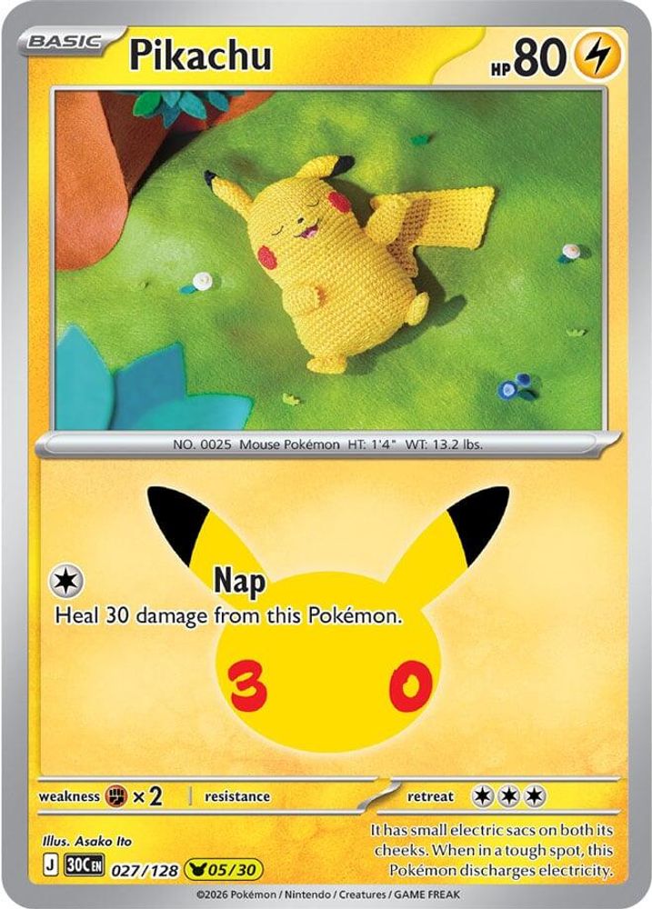 (#027/128) Pikachu - Holo [ME: 30th Celebration]