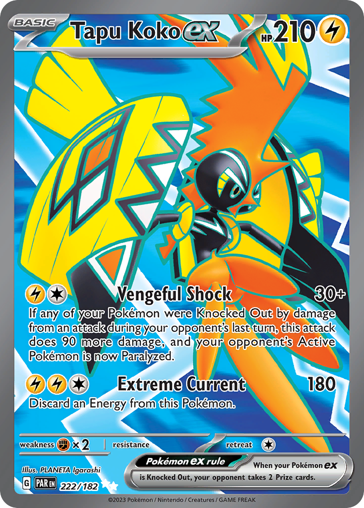 (#222/182) Tapu Koko ex - Holo [Paradox Rift]