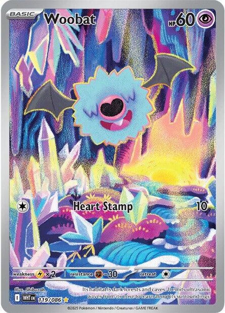 (#119/086) Woobat - Holo [White Flare]