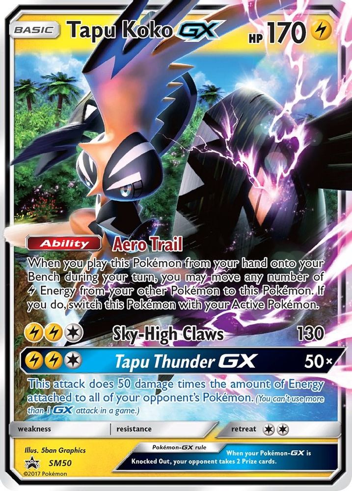 (#SM50) Tapu Koko GX - - Holo [Sun & Moon Promo]