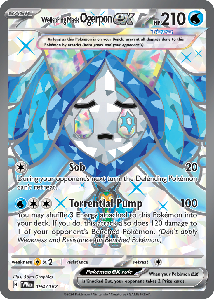 (#194/167) Wellspring Mask Ogerpon ex - Holo [Twilight Masquerade]