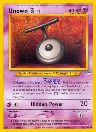 (#88/105) Unown [T] - Unlimited [Neo Destiny]