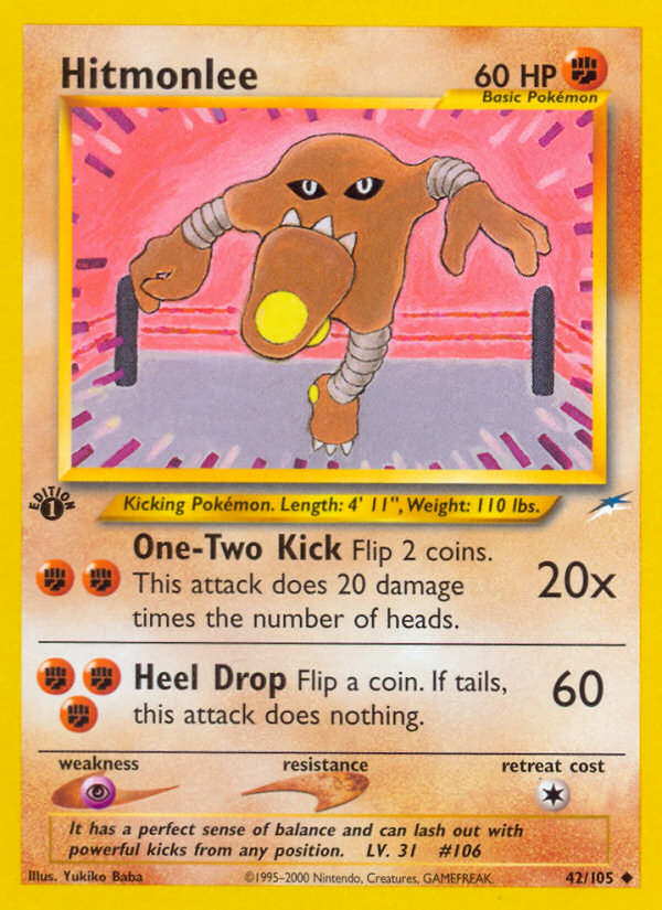 (#42/105) Hitmonlee - Unlimited [Neo Destiny]