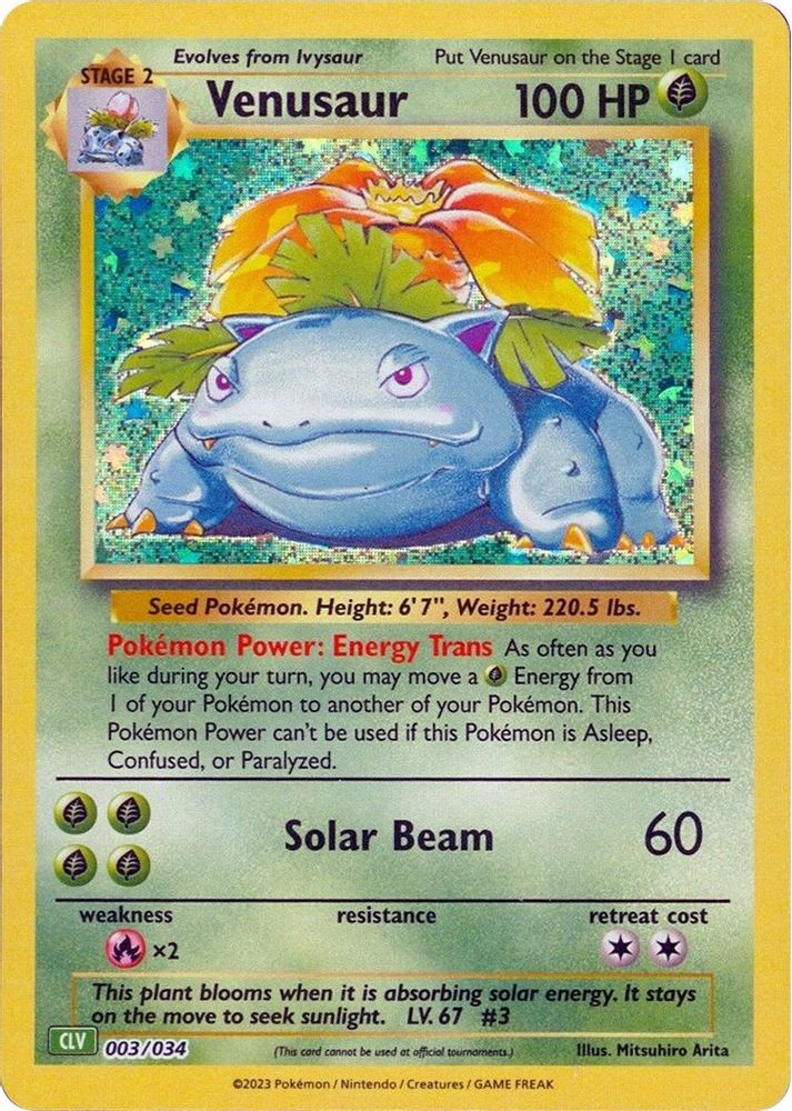 (#003/034) Venusaur - Holo [Trading Card Game Classic]