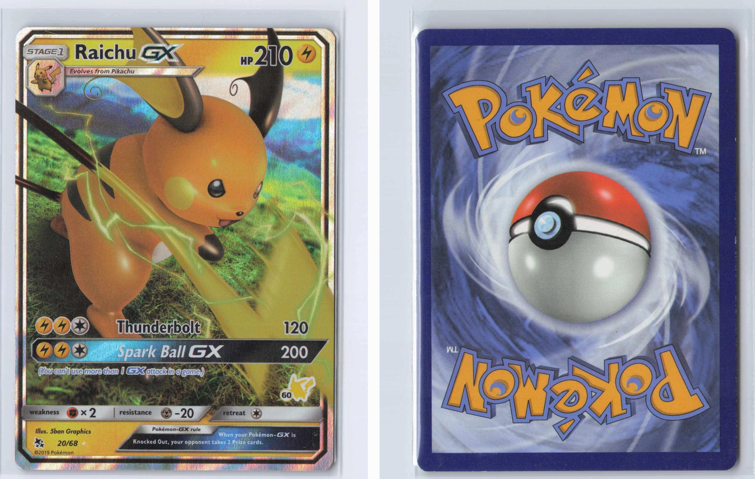 (#020/068) Raichu GX - 20/68 (#60 Pikachu Stamped) - Holo [Battle Academy]
