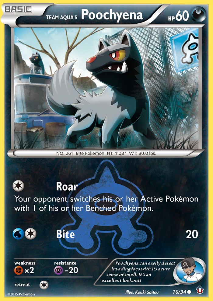 (#16/34) Team Aqua's Poochyena - Normal [Double Crisis]
